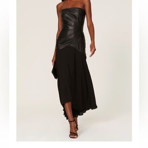 Shoshanna faux leather maxi gown